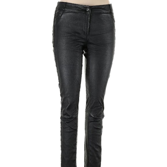 Each X Other Black Genuine Leather Legging Pants Sz L